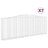 vidaXL Kosze gabionowe, 7 szt, 400x30x140/160 cm, galwanizowane żelazo