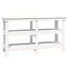 vidaXL Stolik roboczy, biały, 142,5x50x80 cm, lite drewno sosnowe