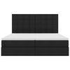 vidaXL Ł&oacute;żko Ze LED Lights Z zagł&oacute;wkiem Czarny 180 x 200 cm tkanina