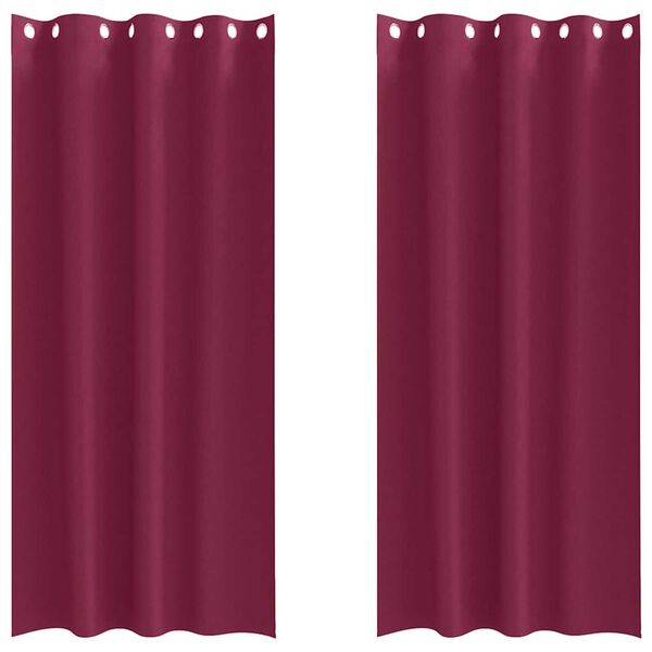 vidaXL Firany blackout z k&oacute;łkami 2 pcs Czerwone wino 245 x 140 cm