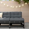 vidaXL Ogrodowa sofa środkowa, czarna, lite drewno sosnowe
