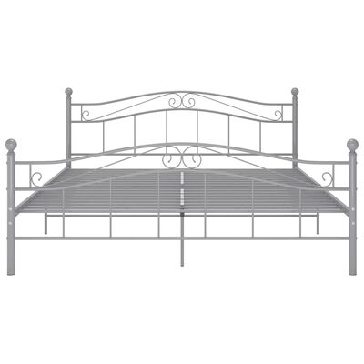 vidaXL Rama łóżka, szara, metalowa, 180 x 200 cm