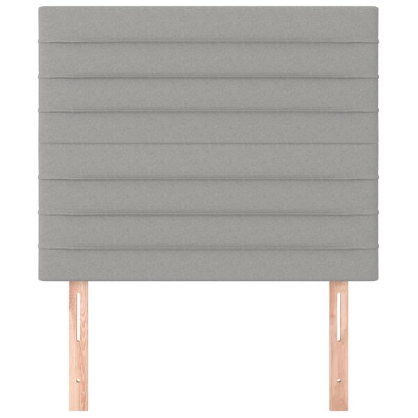 vidaXL Zagł&oacute;wek jasnoszary 100x5x118/128 cm tkanina