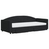 vidaXL Sofa rozsuwana z szufladami, czarna, 90x200 cm, tkanina