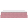 vidaXL Rama ł&oacute;żka otomana z materacem, r&oacute;żowa, 140x200 cm, aksamit