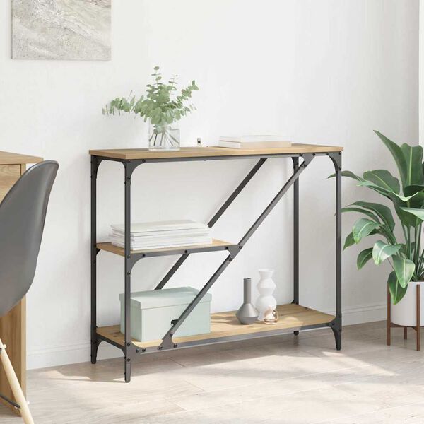 vidaXL Konsola Dąb rzemieślniczy 88,5 x 30 x 75 cm