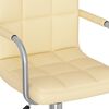 vidaXL Obrotowe krzesło biurowe, kremowe, obite sztuczną sk&oacute;rą