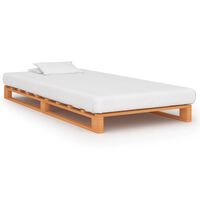 vidaXL Rama łóżka z palet, brązowa, lite drewno sosnowe, 90 x 200 cm