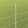 vidaXL Ogrodzenie z słupkiem Srebrny 1,5 x 25 m Stal