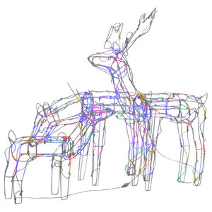 vidaXL 3 świąteczne renifery z lampek, 229 diod LED