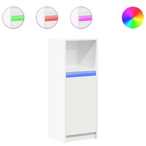 vidaXL Szafka z LED, biała, 38x34x100 cm, materiał drewnopochodny