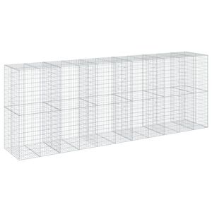 vidaXL Kosz gabionowy z pokrywą, 550x100x200 cm, galwanizowane żelazo