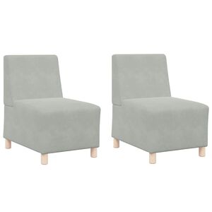 vidaXL Modułowa sofa bez podłokietnik&oacute;w 2 pcs Jasnoszary