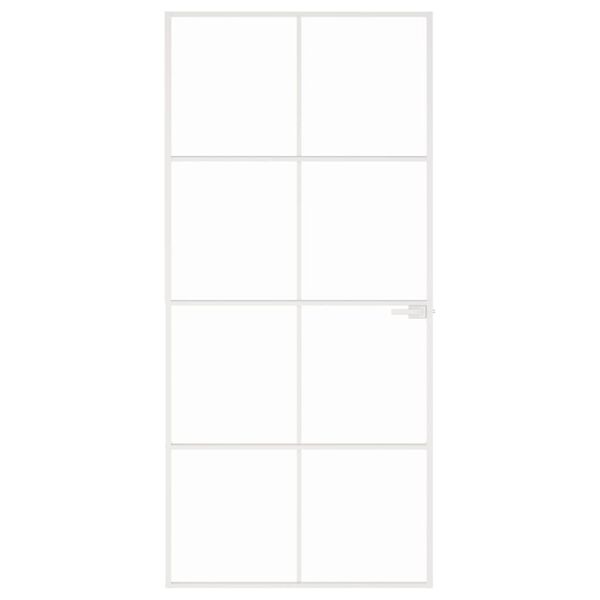 vidaXL Drzwi wewnętrzne, białe, 93x201,5 cm, szkło i aluminium