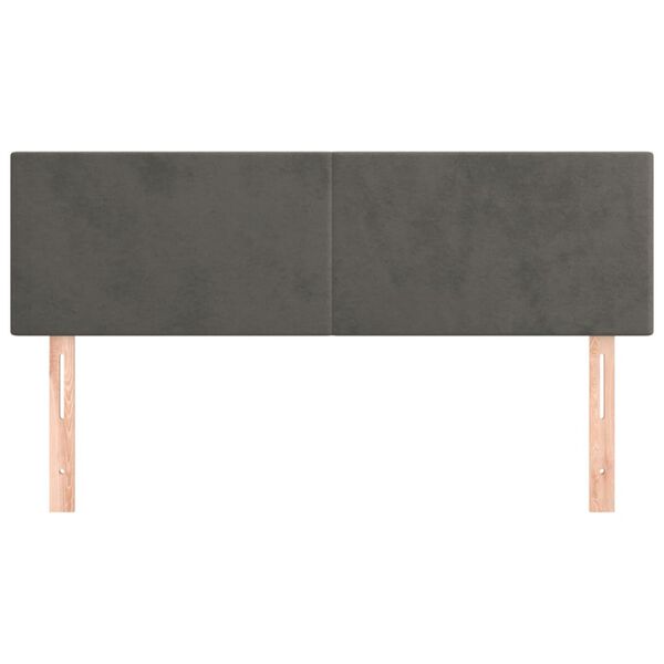 vidaXL Zagł&oacute;wki do ł&oacute;żka, 2 szt., ciemnoszare, 72x5x78/88 cm, aksamit