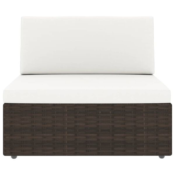 vidaXL 8-cz. zestaw wypoczynkowy do ogrodu, rattan PE, brązowy