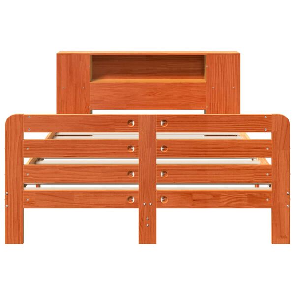 vidaXL Rama ł&oacute;żka bez materaca, woskowy brąz, 150x200 cm, lita sosna