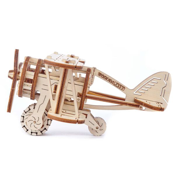 WOODEN CITY Drewniany model dwupłatowego samolotu, zestaw modelarski
