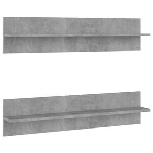 vidaXL P&oacute;łki ścienne, 2 szt., szarość betonu, 80x11,5x18 cm, płyta