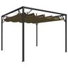 vidaXL Altana ogrodowa ze zwijanym dachem, 3x3 m, taupe, 180 g/m&sup2;