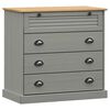 vidaXL Komoda VIGO, szara, 80x40x76 cm, lite drewno sosnowe