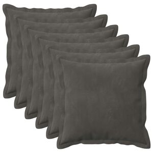 vidaXL Poszewka na poduszkę 6 pcs HOUTEN ciemnoszary 30 x 30 cm Welur