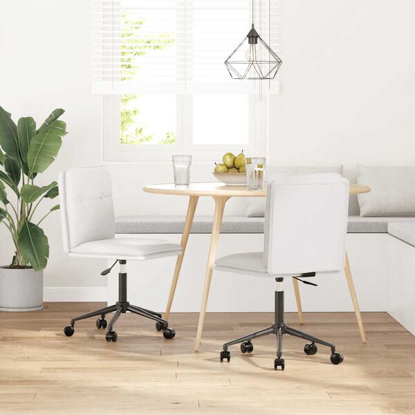 vidaXL Krzesła stołowe, 2 szt., białe, obite sztuczną sk&oacute;rą