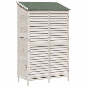 vidaXL Shed ogrodowy Biały 106 x 56 x 176,5 cm Drewno Świerkowe