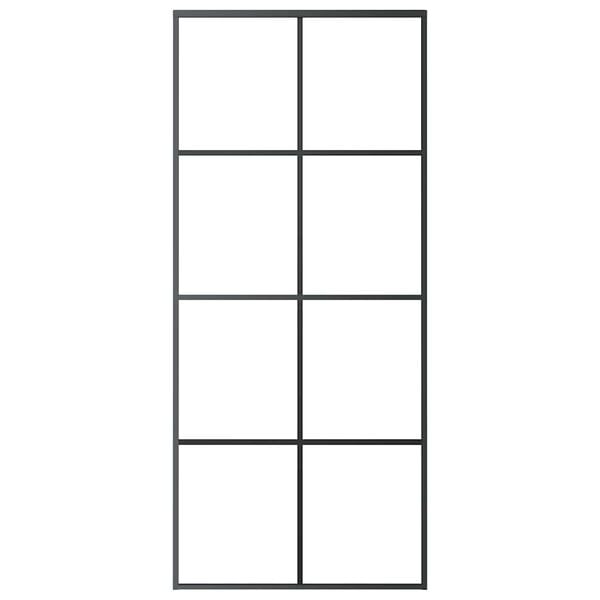 vidaXL Drzwi przesuwne, czarne, 90x205 cm, szkło ESG i aluminium