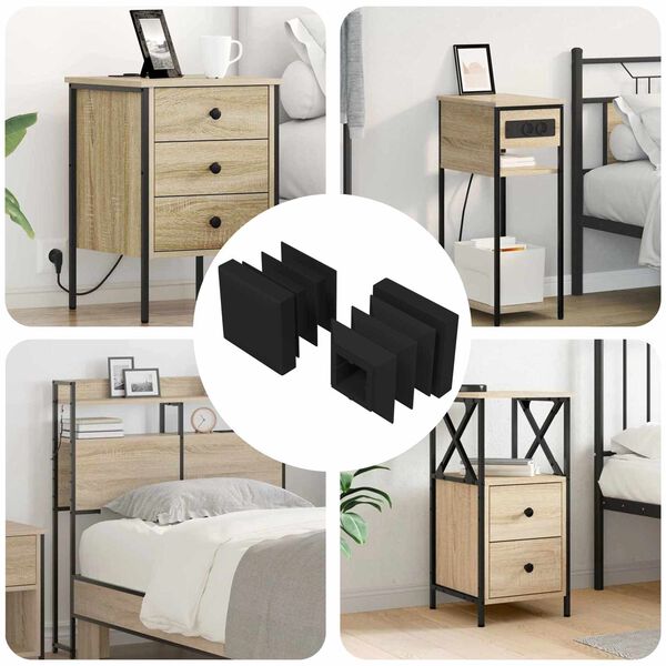 vidaXL Zaślepki Końcowe 2 pcs Czarny 15 x 15 x 15 mm PP