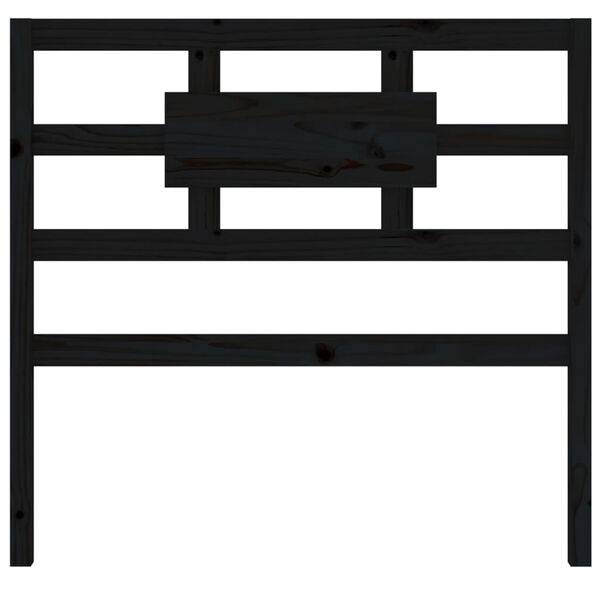 vidaXL Wezgłowie ł&oacute;żka, czarne, 80,5x4x100 cm, lite drewno sosnowe