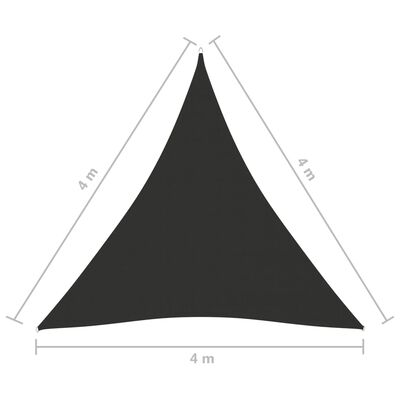 vidaXL Żagiel ogrodowy, tkanina Oxford, trójkątny, 4x4x4 m, antracyt