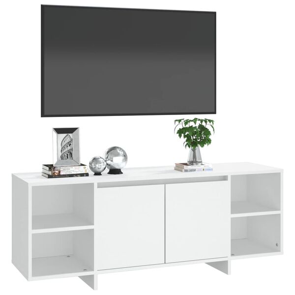 vidaXL Szafka pod TV, biała, 130x35x50 cm, materiał drewnopochodny