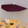 vidaXL Półokrągły parasol ogrodowy na słupku, 180x90 cm, bordowy