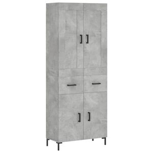vidaXL Witrynka, szarość betonu 69,5x34x180 cm materiał drewnopochodny