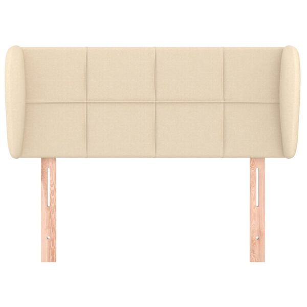 vidaXL Zagł&oacute;wek uszak, kremowy, 83x23x78/88 cm, tkanina