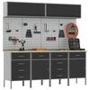 vidaXL Zestaw szafek roboczych z szufladą Z blokadą 10 pcs Czarny