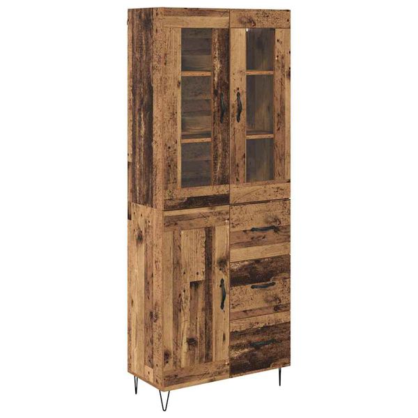 vidaXL Highboard z szufladą Stare drewno 69,5 x 34 x 90 cm