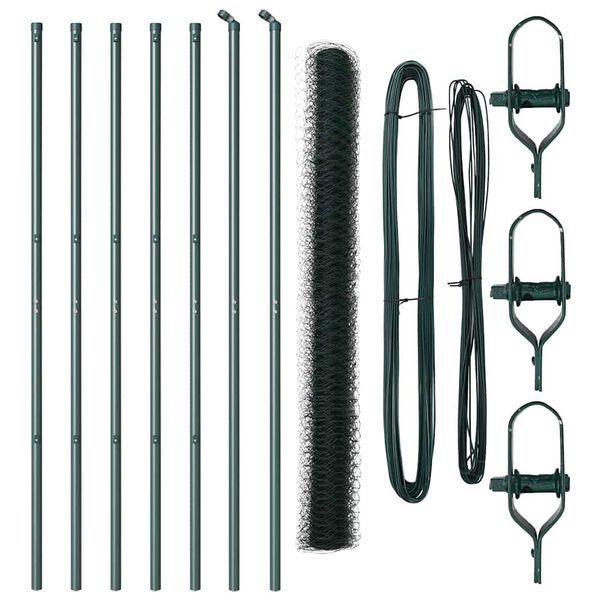 vidaXL Słupek ogrodzeniowy. Zielony 10 x 1,5 m (siatka 50 mm)