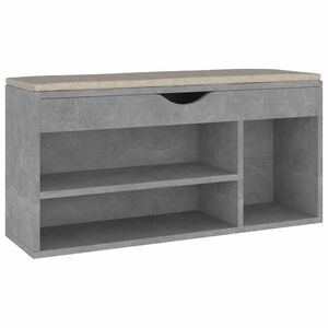 vidaXL Ławka na buty z poduszką, szarość betonu, 104x30x49 cm