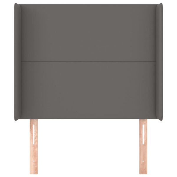 vidaXL Zagł&oacute;wek uszak, szary, 93x16x118/128 cm, sztuczna sk&oacute;ra