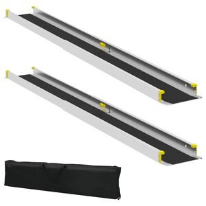 vidaXL Rampy dla wózków 2 pcs Czarny 184,5 x 18,5 x 5 cm Aluminium