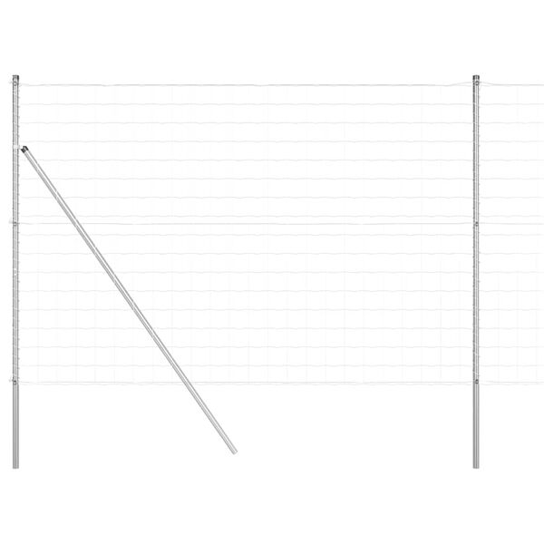 vidaXL Ogrodzenie z słupkiem Srebrny 1,5 x 10 m Stal i PVC
