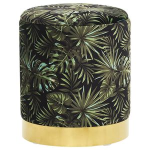 vidaXL Okrągły stołek ze schowkiem, kolorowy, obity tkaniną 31 x 37 cm