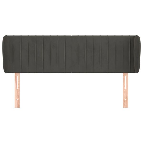 vidaXL Zagł&oacute;wek uszak, ciemnoszary, 147x23x78/88 cm, aksamitny