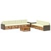 vidaXL Zestaw sof na zewnątrz 8 pcs Naturalny i Kremowy