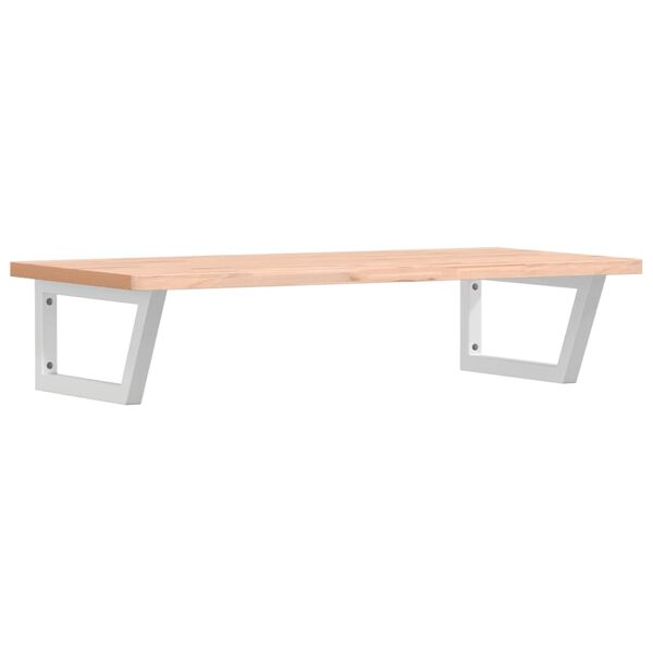 vidaXL P&oacute;łka ścienna pod umywalkę, stal i lite drewno bukowe