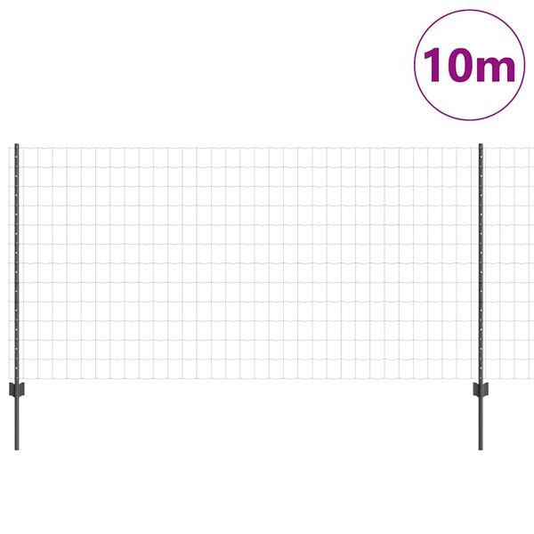 vidaXL Płot i Słup Szary 1,2 x 10 m Stal