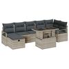vidaXL Zestaw Sof na Ogr&oacute;d z poduszką 8 pcs Jasnoszary Polirattan