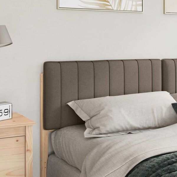 vidaXL Tapicerowane wezgłowie Z zagł&oacute;wkiem Brązowy i Taupe 200 cm